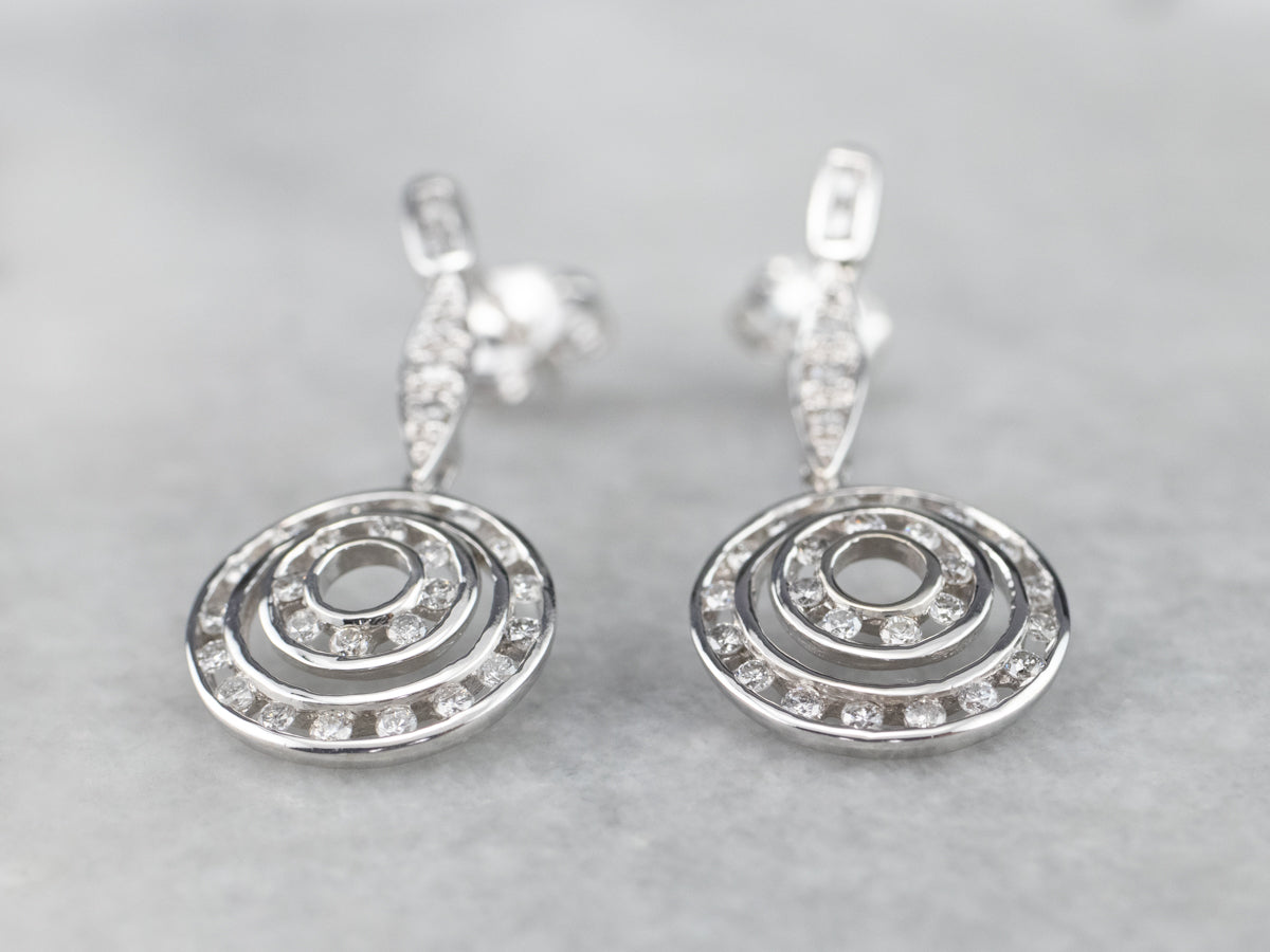 White Gold Dangle Diamond Earrings
