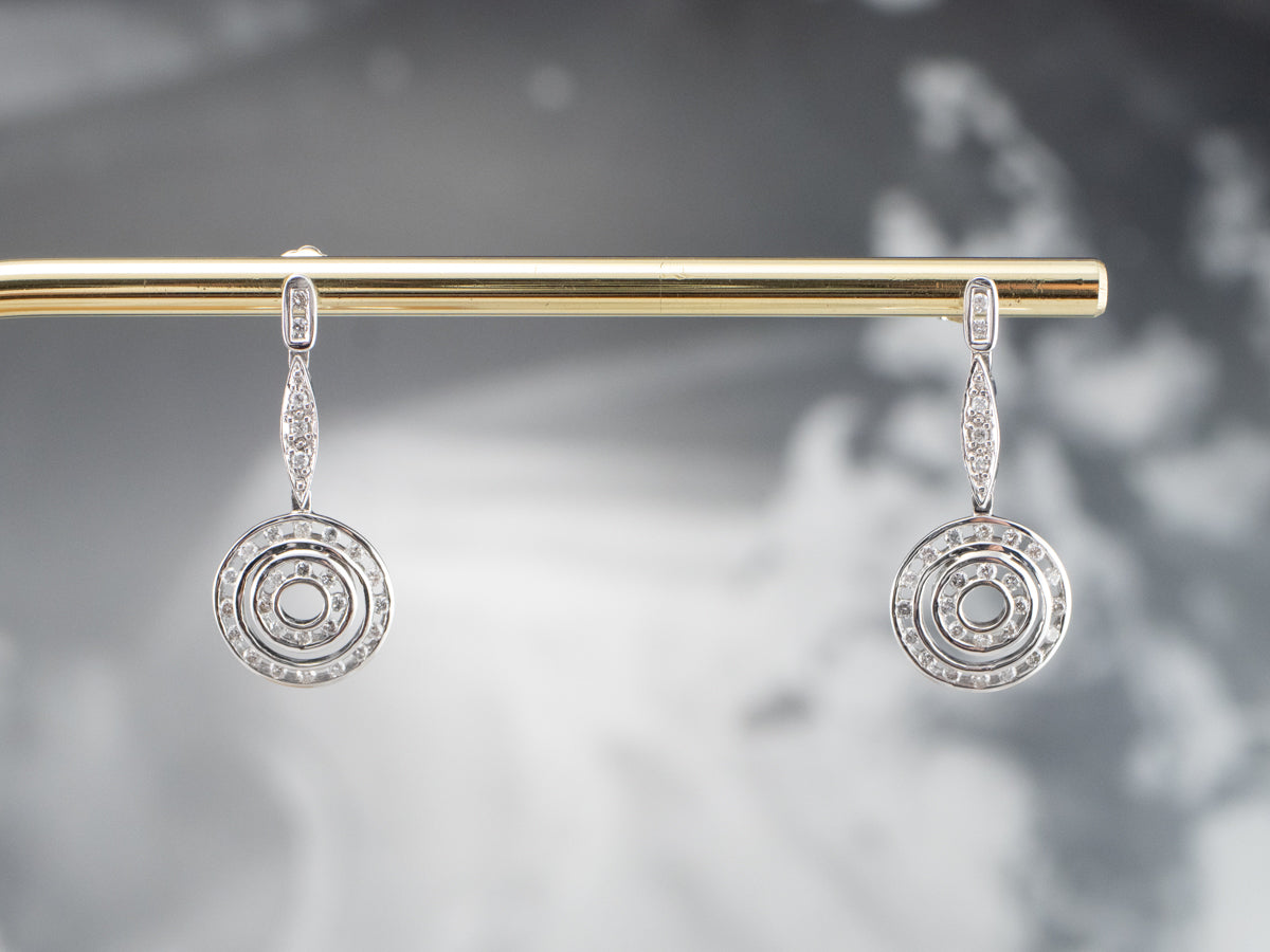 White Gold Dangle Diamond Earrings