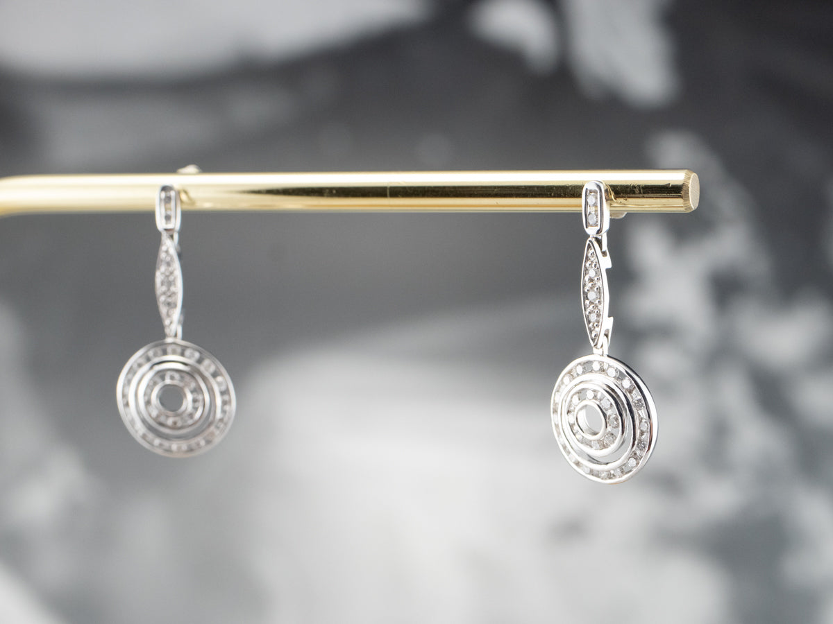 White Gold Dangle Diamond Earrings