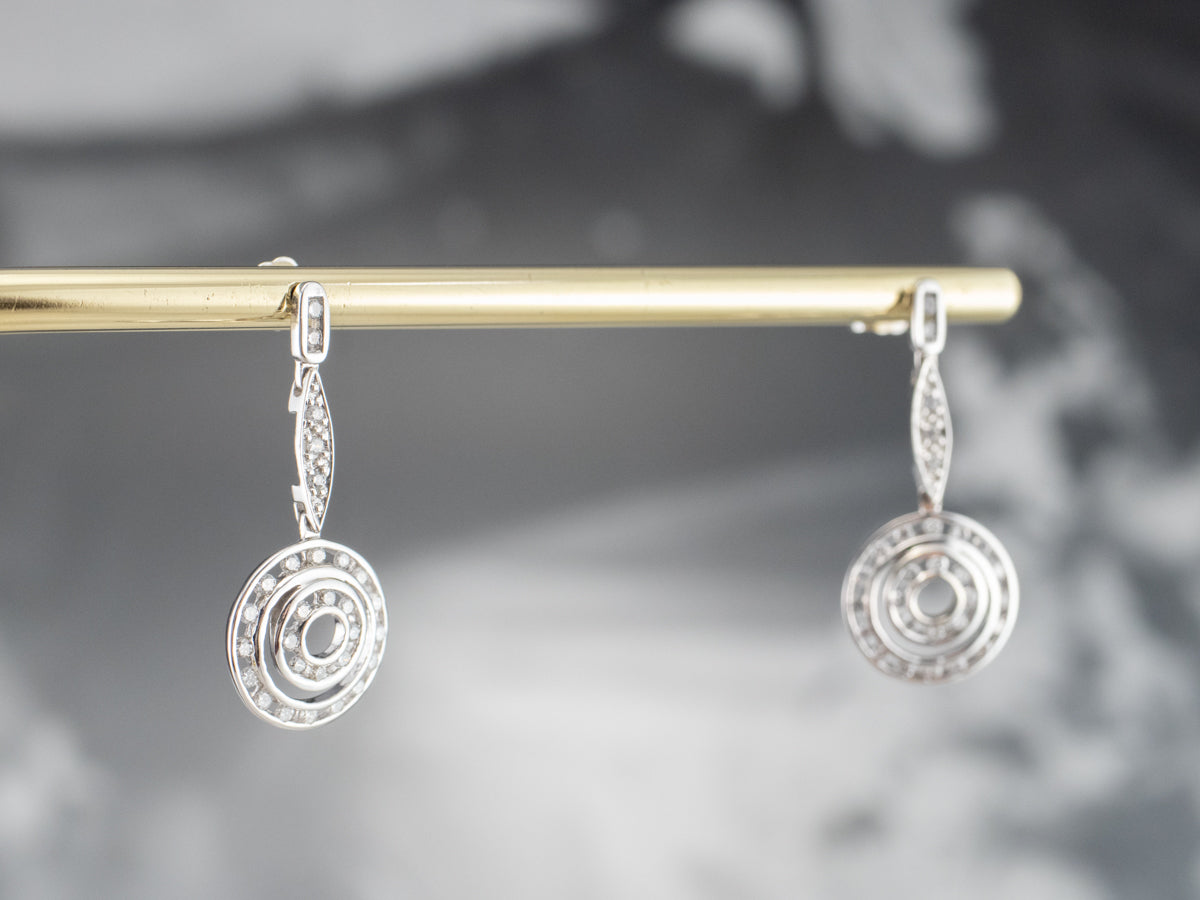 White Gold Dangle Diamond Earrings