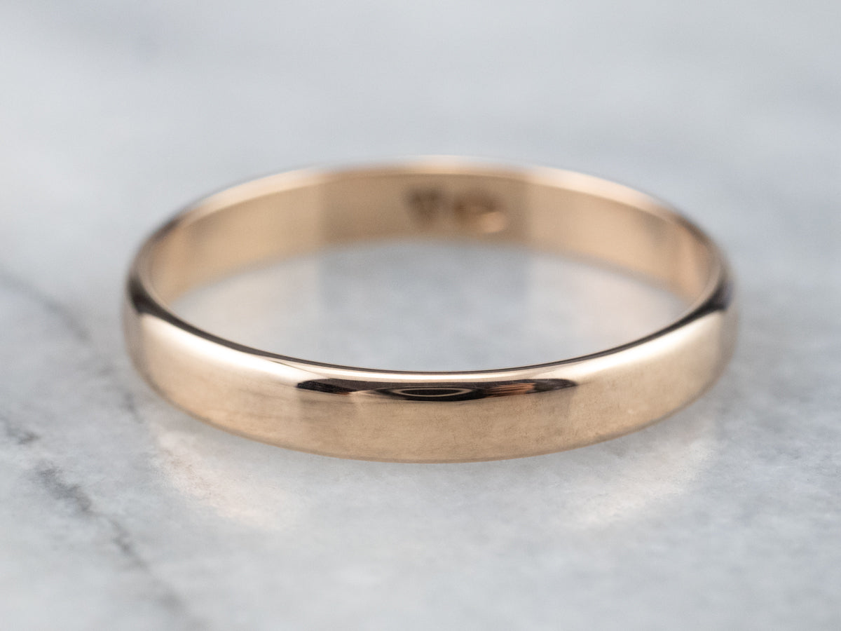 Unisex Antique Rose Gold Band