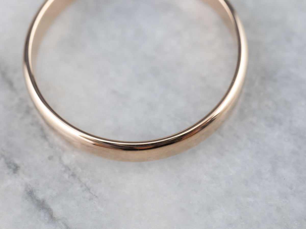 Unisex Antique Rose Gold Band
