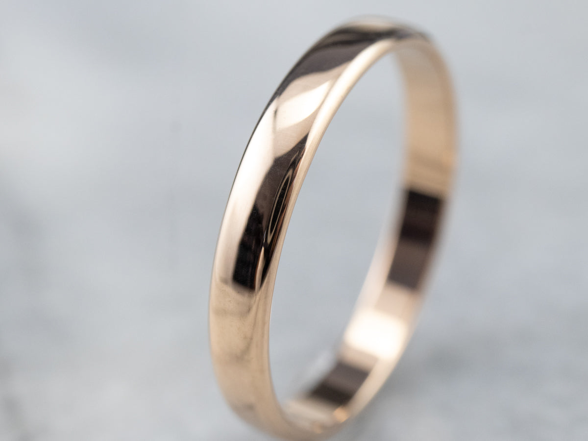 Unisex Antique Rose Gold Band