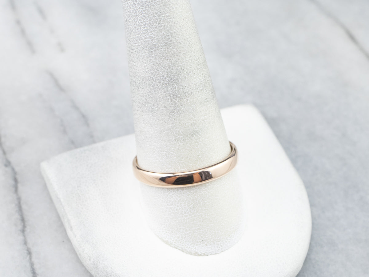 Unisex Antique Rose Gold Band