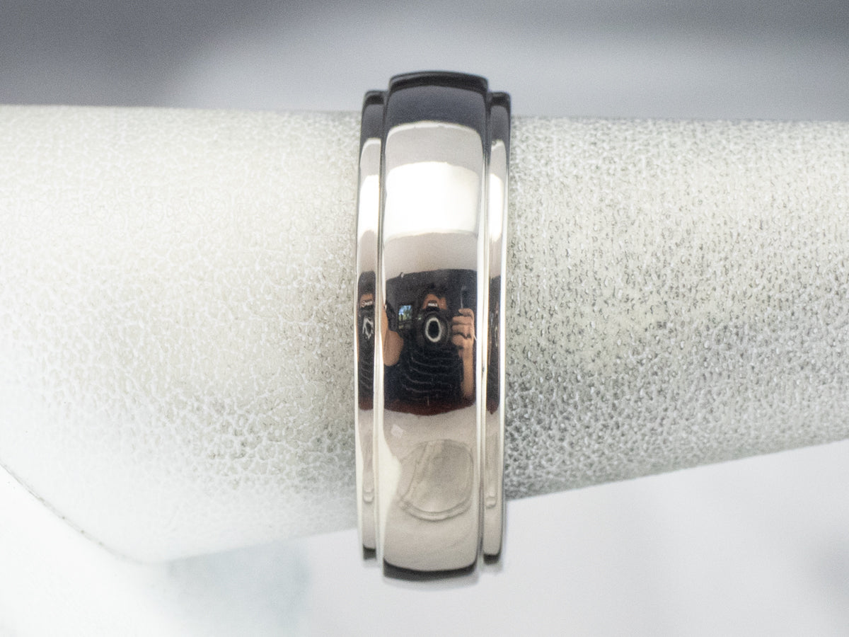 Unisex 14 Karat White Gold Wedding Band