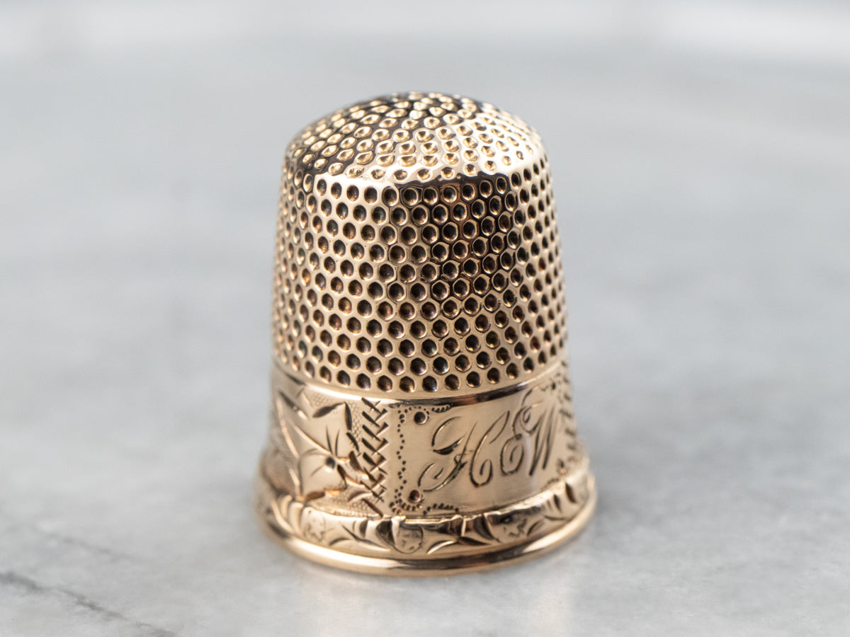 Victorian Rose Gold Thimble