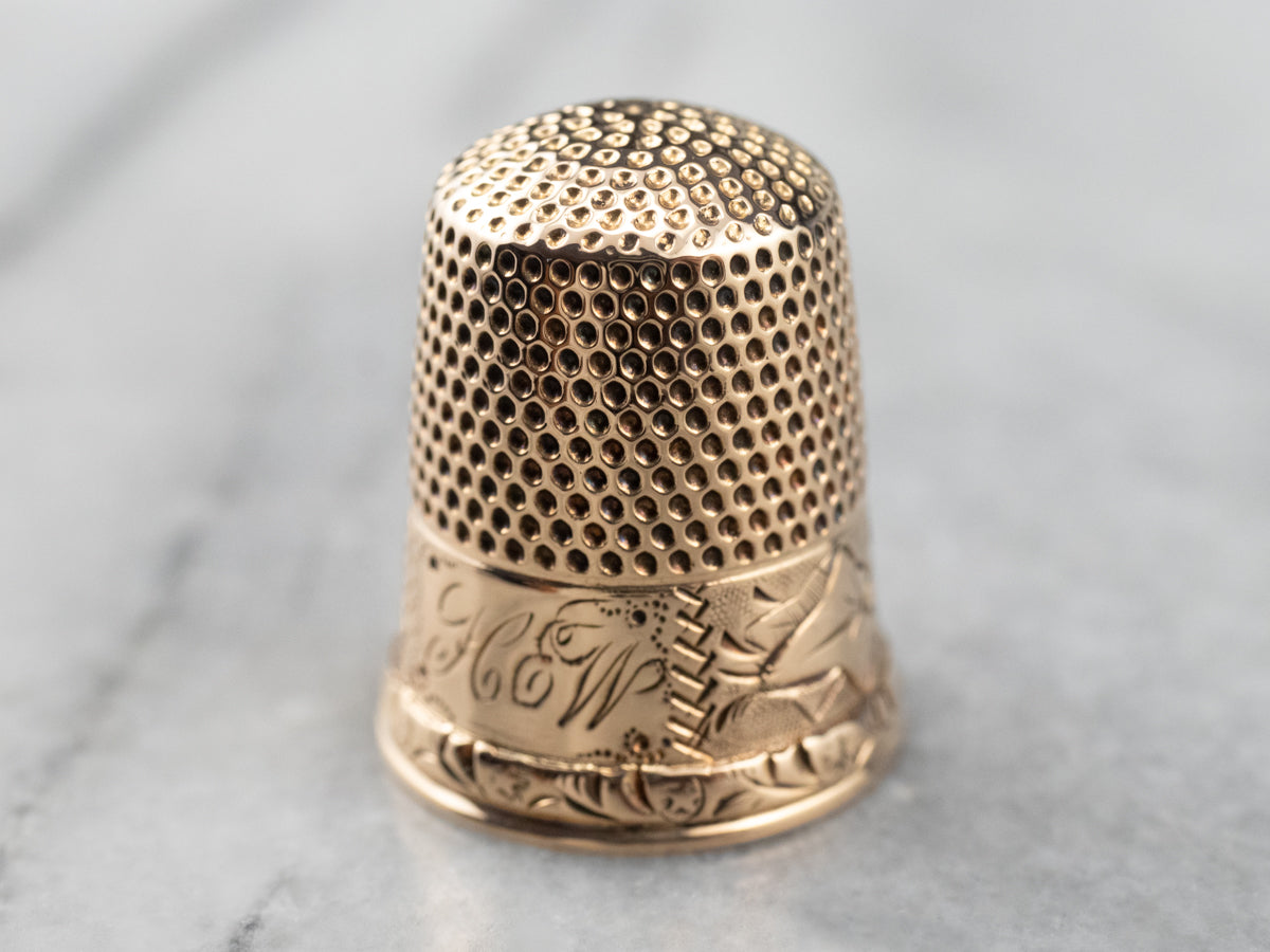Victorian Rose Gold Thimble