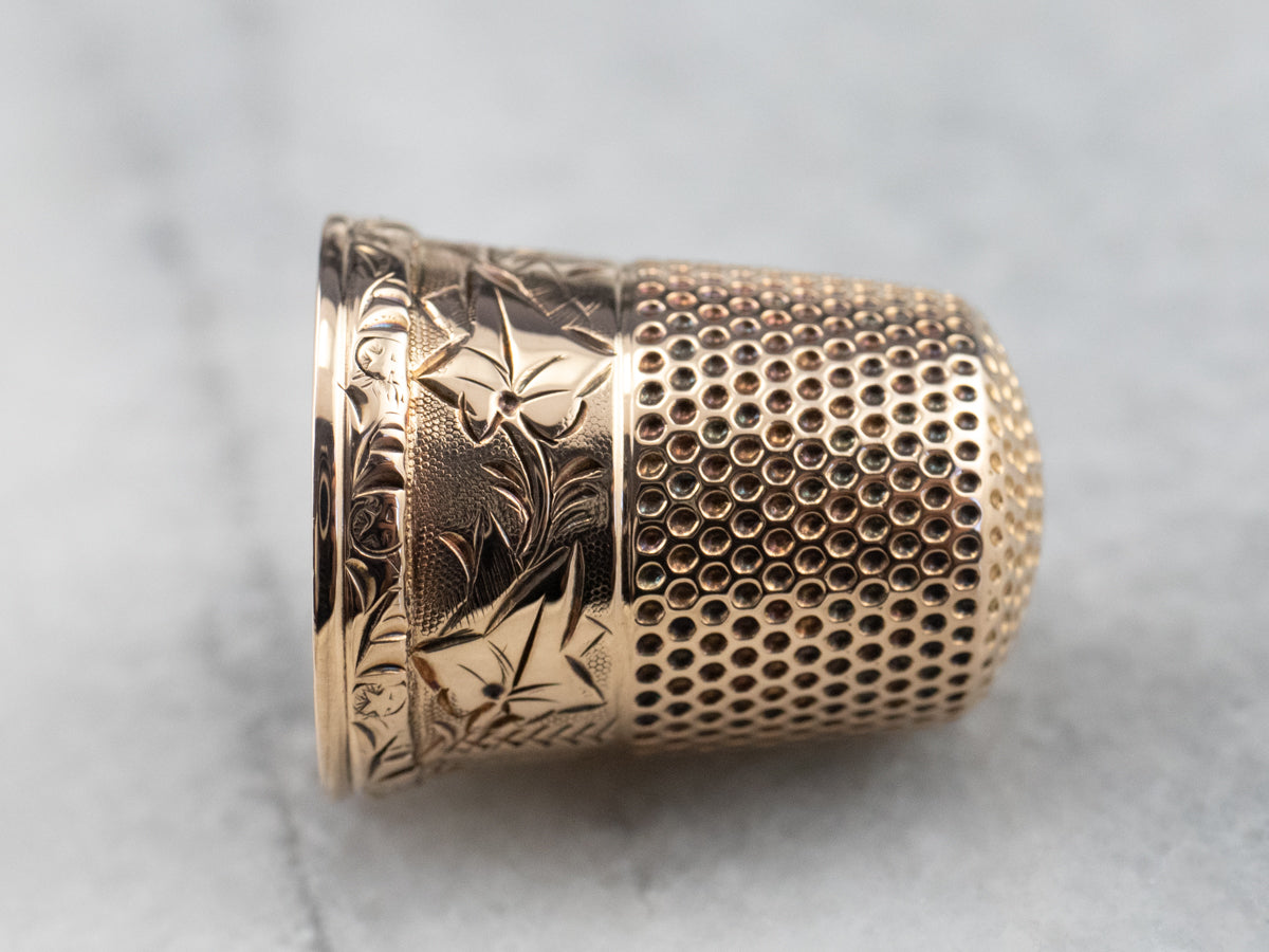 Victorian Rose Gold Thimble