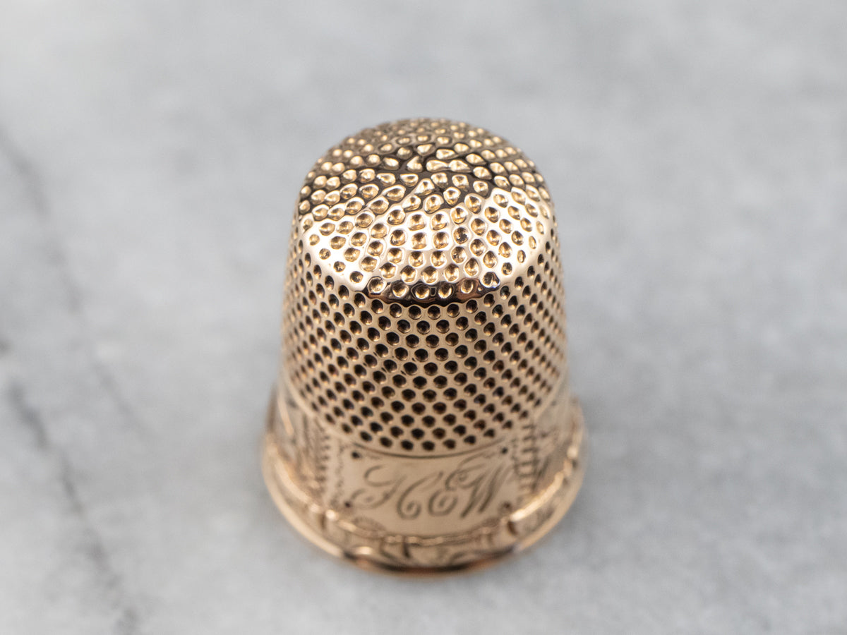 Victorian Rose Gold Thimble