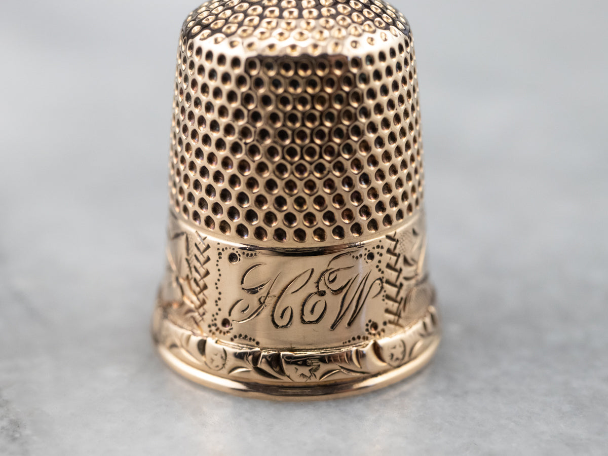 Victorian Rose Gold Thimble