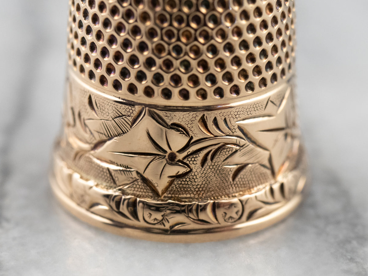 Victorian Rose Gold Thimble