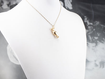 18K Gold Wrapped Candy Charm Pendant