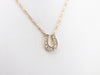 Diamond Horseshoe Gold Pendant Chain Necklace