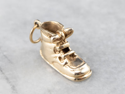 Vintage Boot Shoe Gold Charm