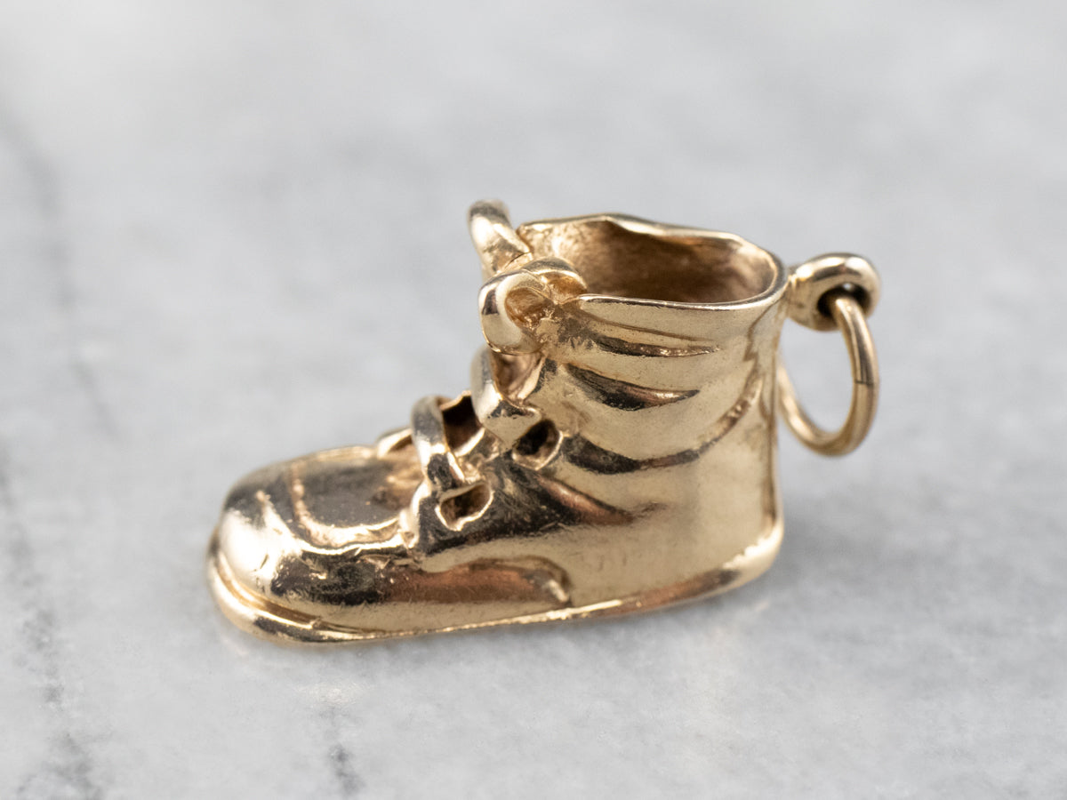 Vintage Boot Shoe Gold Charm