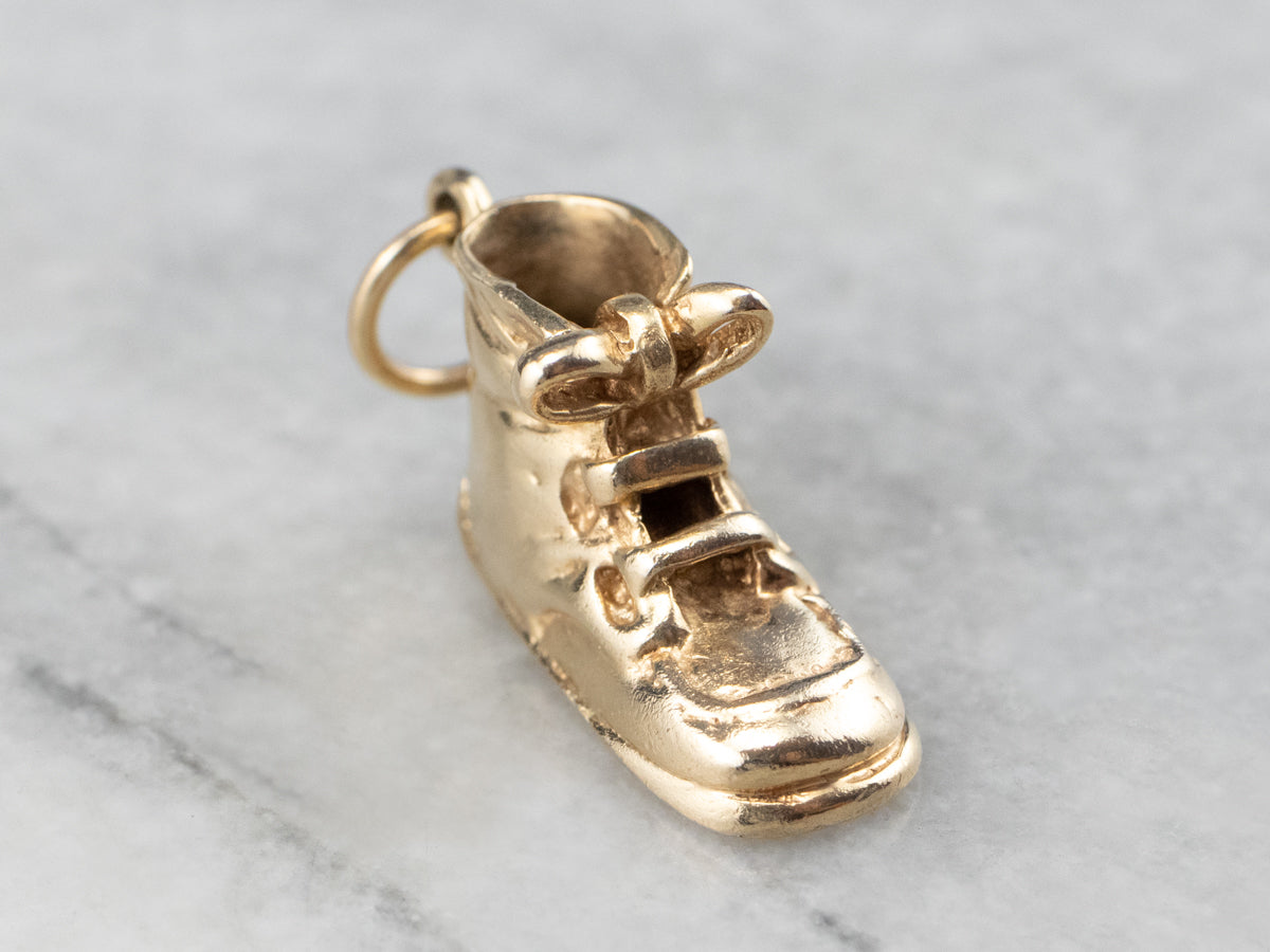 Vintage Boot Shoe Gold Charm