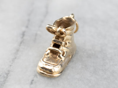 Vintage Boot Shoe Gold Charm