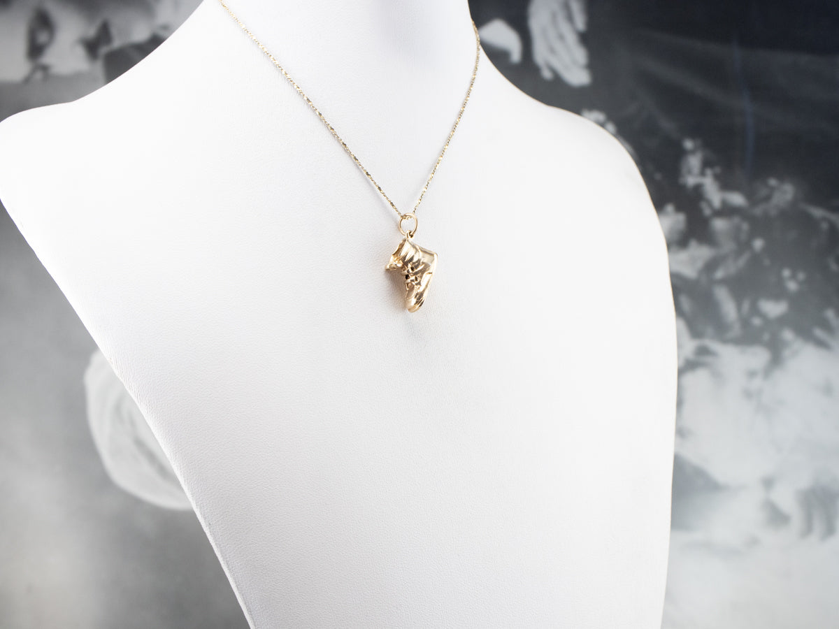 Vintage Boot Shoe Gold Charm