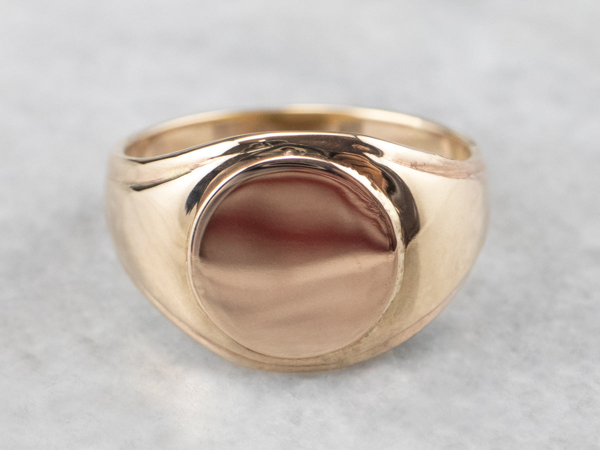 Vintage Plain Gold Signet Ring
