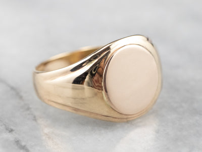 Vintage Plain Gold Signet Ring