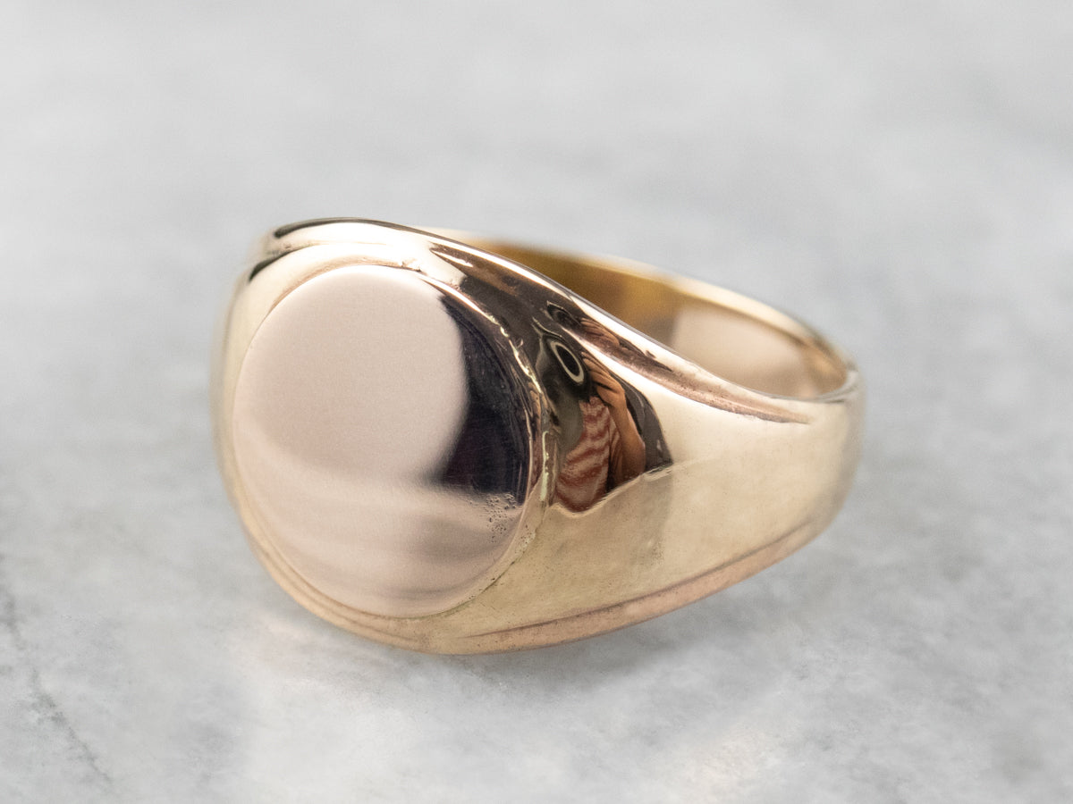 Vintage Plain Gold Signet Ring