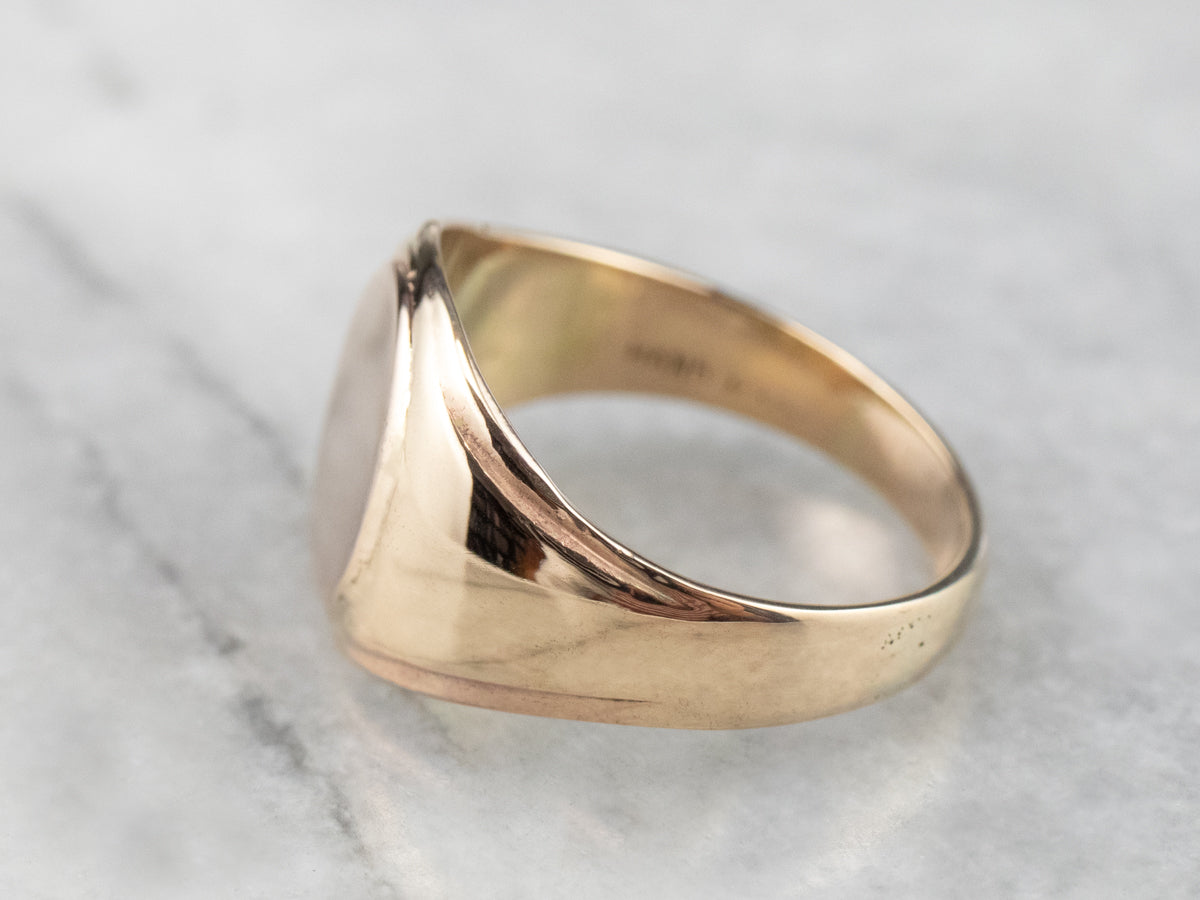 Vintage Plain Gold Signet Ring