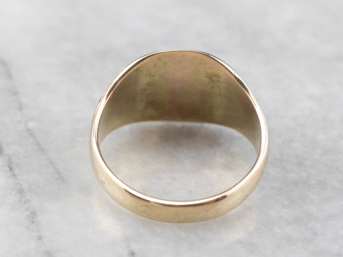 Vintage Plain Gold Signet Ring