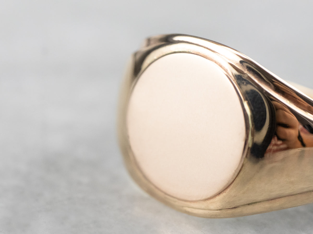 Vintage Plain Gold Signet Ring