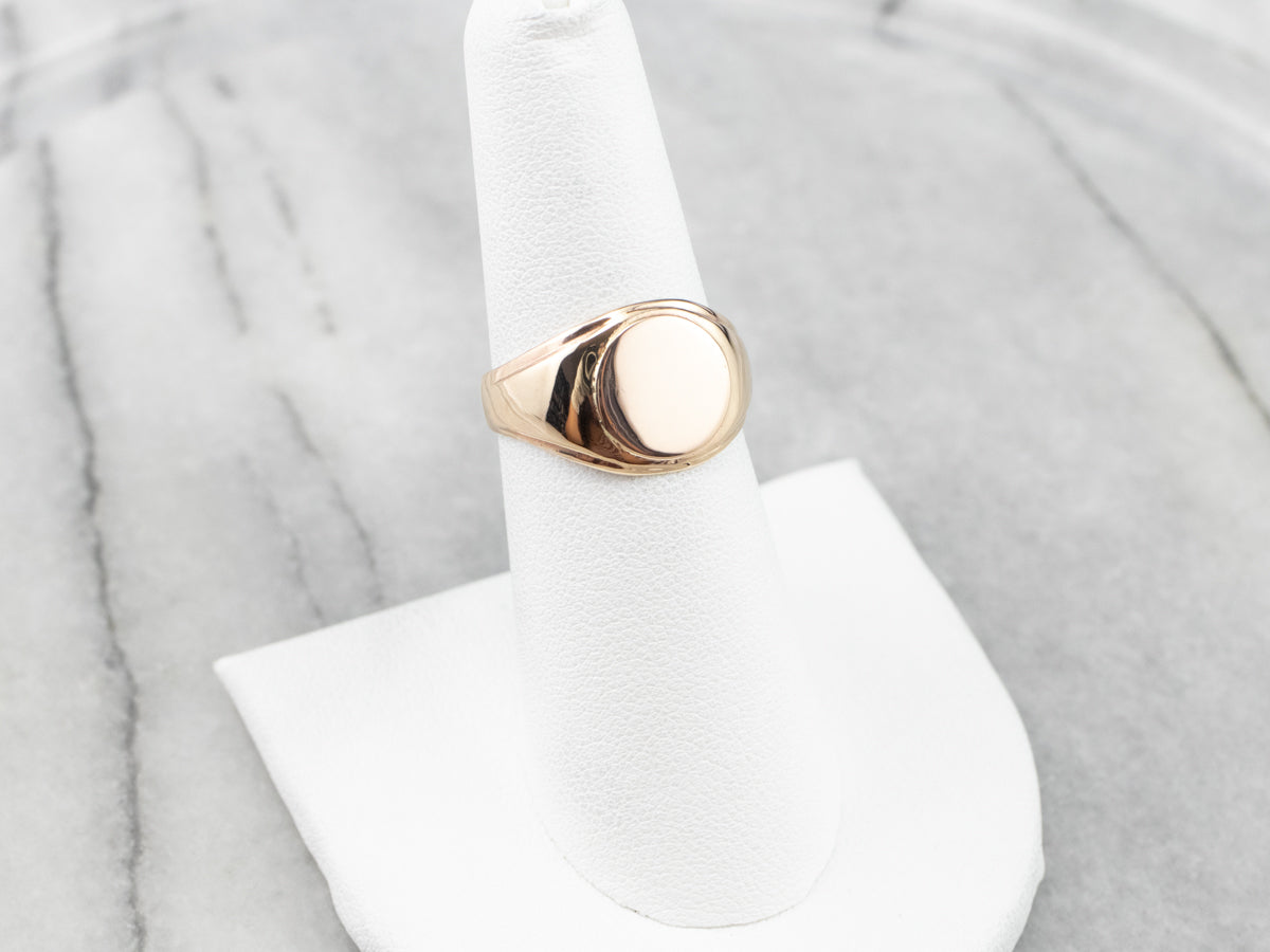 Vintage Plain Gold Signet Ring