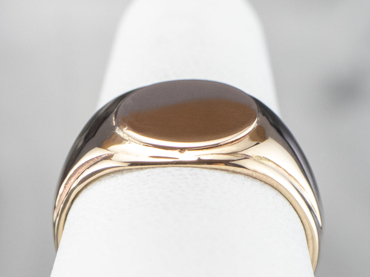 Vintage Plain Gold Signet Ring