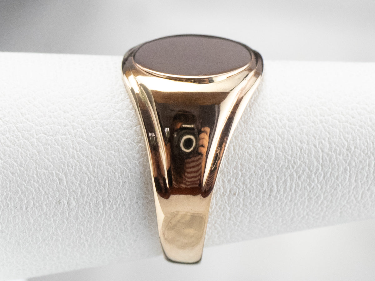 Vintage Plain Gold Signet Ring
