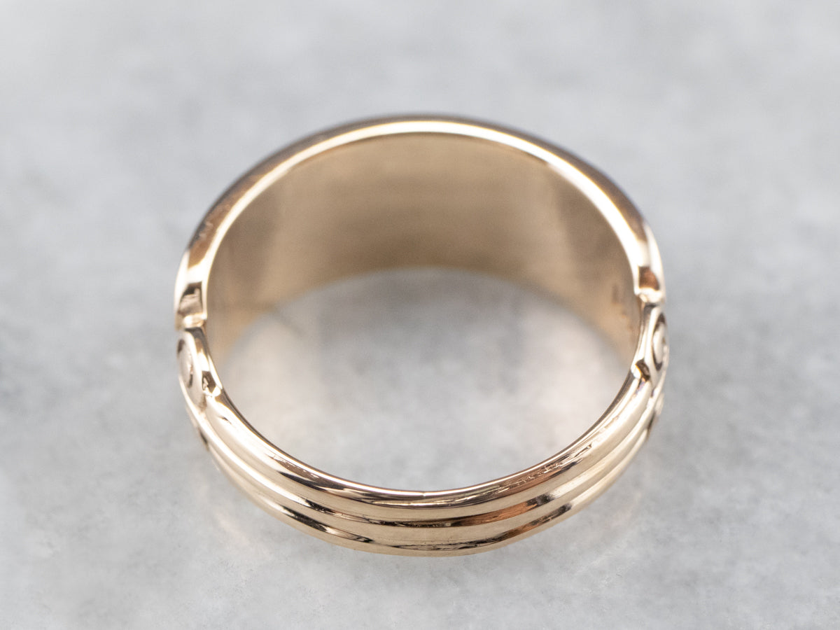 Ornate Two Tone Gold Patterned Band