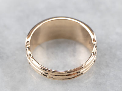 Ornate Two Tone Gold Patterned Band