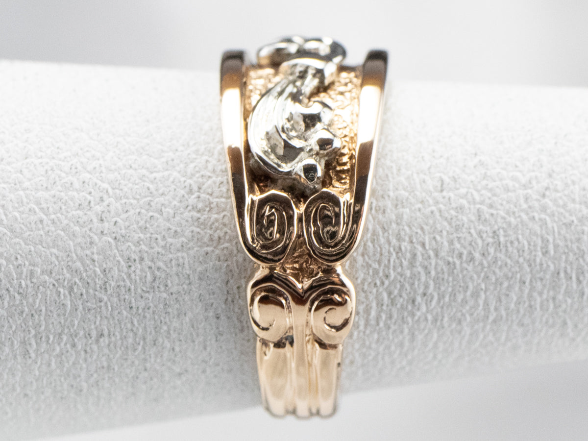 Ornate Two Tone Gold Patterned Band