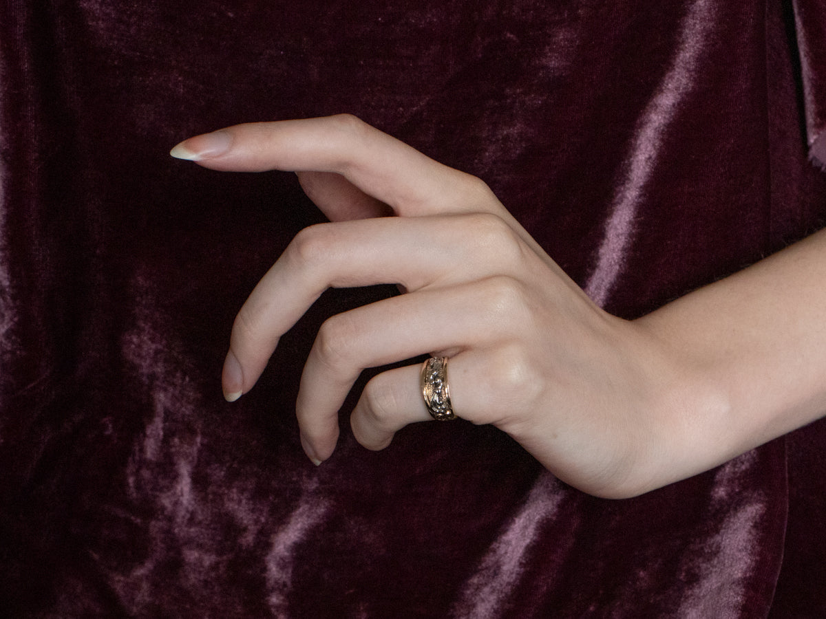 Ornate Two Tone Gold Patterned Band