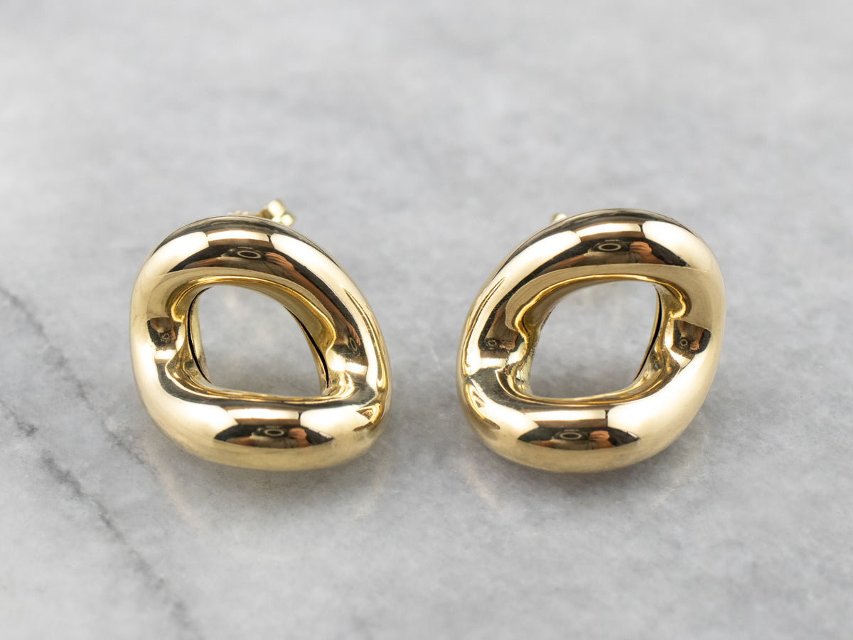 Sculptural 18K Gold Stud Earrings