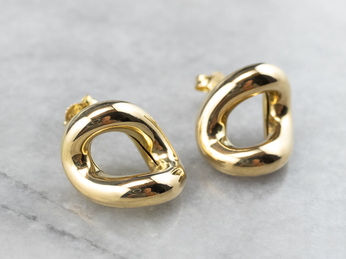 Sculptural 18K Gold Stud Earrings