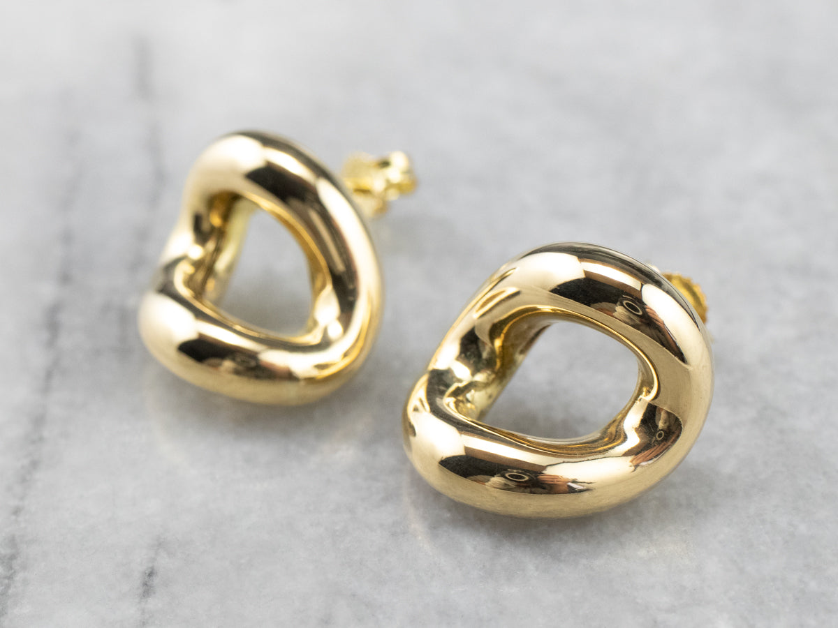 Sculptural 18K Gold Stud Earrings
