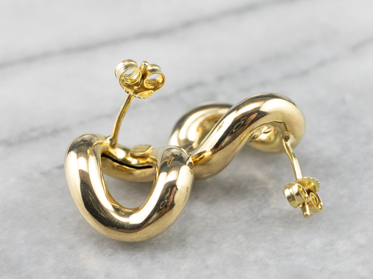 Sculptural 18K Gold Stud Earrings