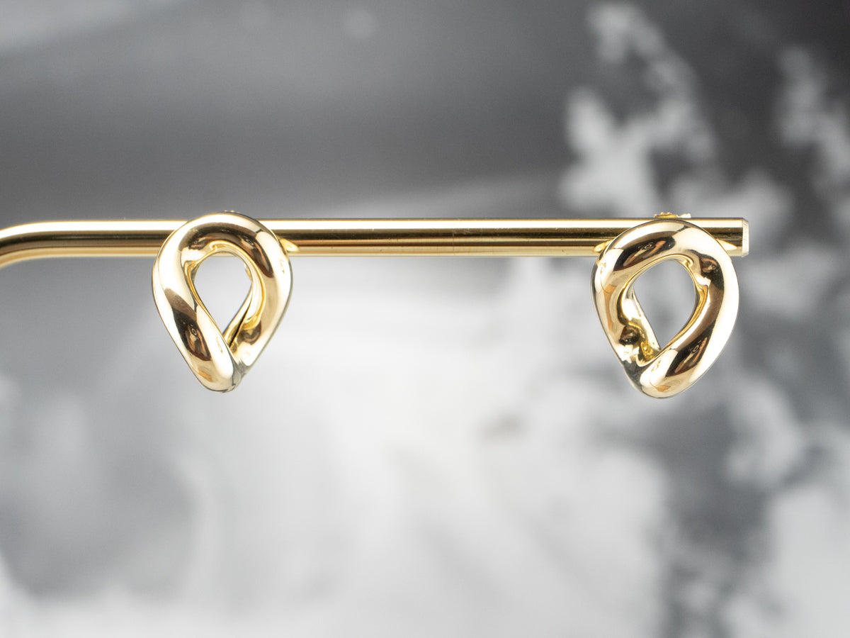 Sculptural 18K Gold Stud Earrings