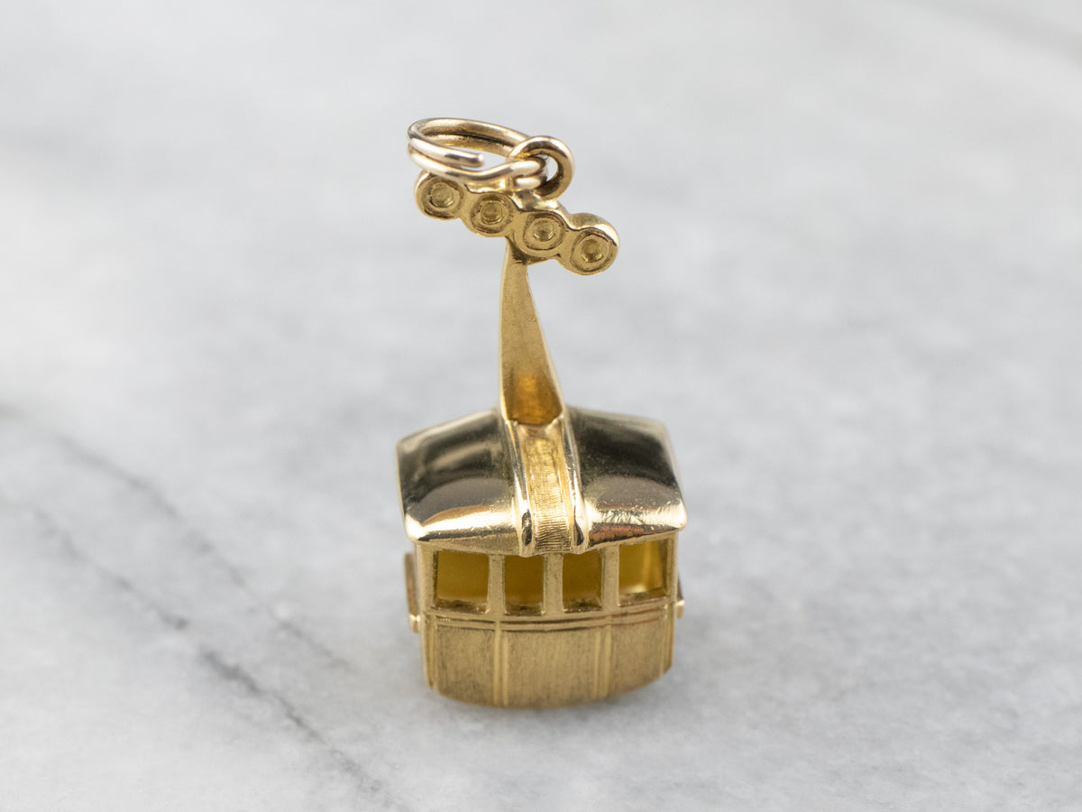 Vintage Gold Gondola Lift Charm