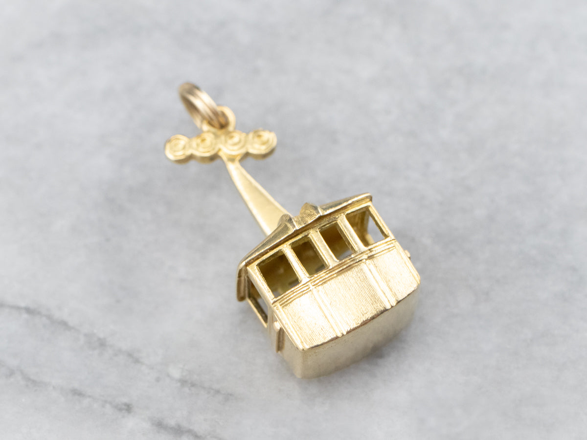 Vintage Gold Gondola Lift Charm