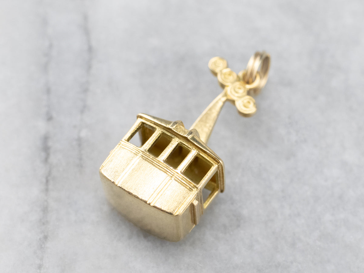 Vintage Gold Gondola Lift Charm