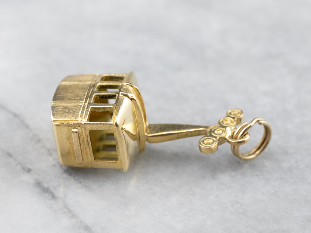 Vintage Gold Gondola Lift Charm