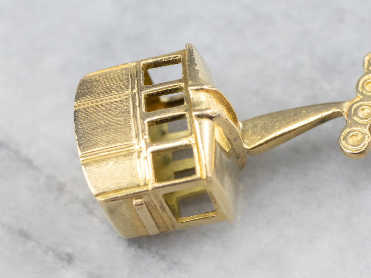 Vintage Gold Gondola Lift Charm