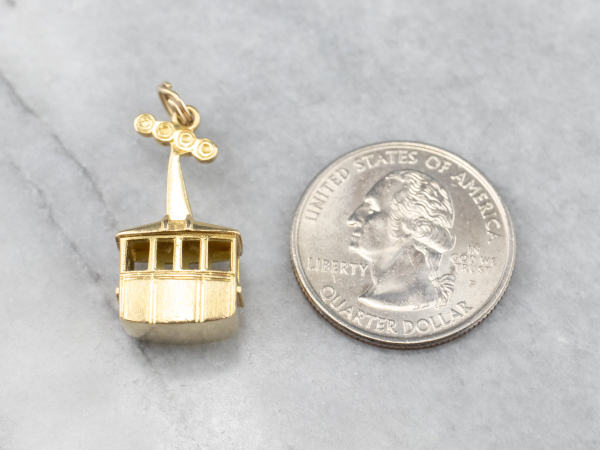 Vintage Gold Gondola Lift Charm