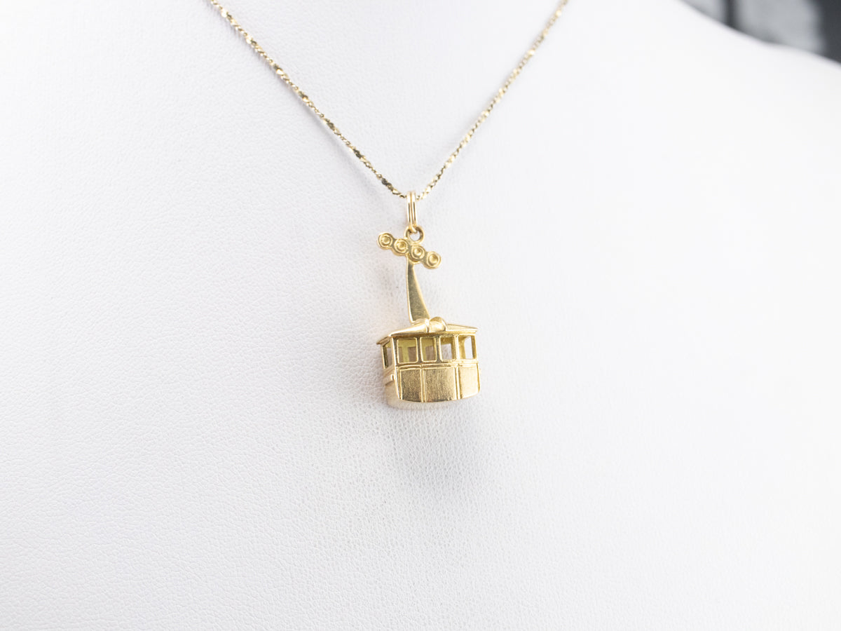 Vintage Gold Gondola Lift Charm