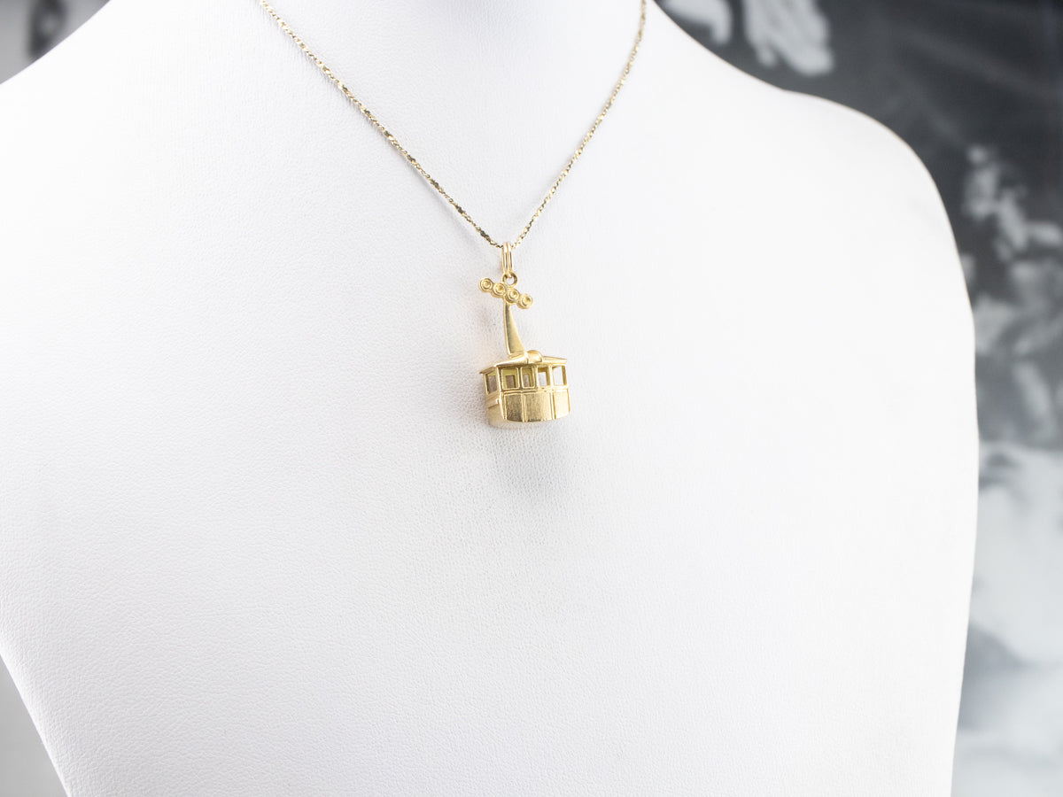 Vintage Gold Gondola Lift Charm