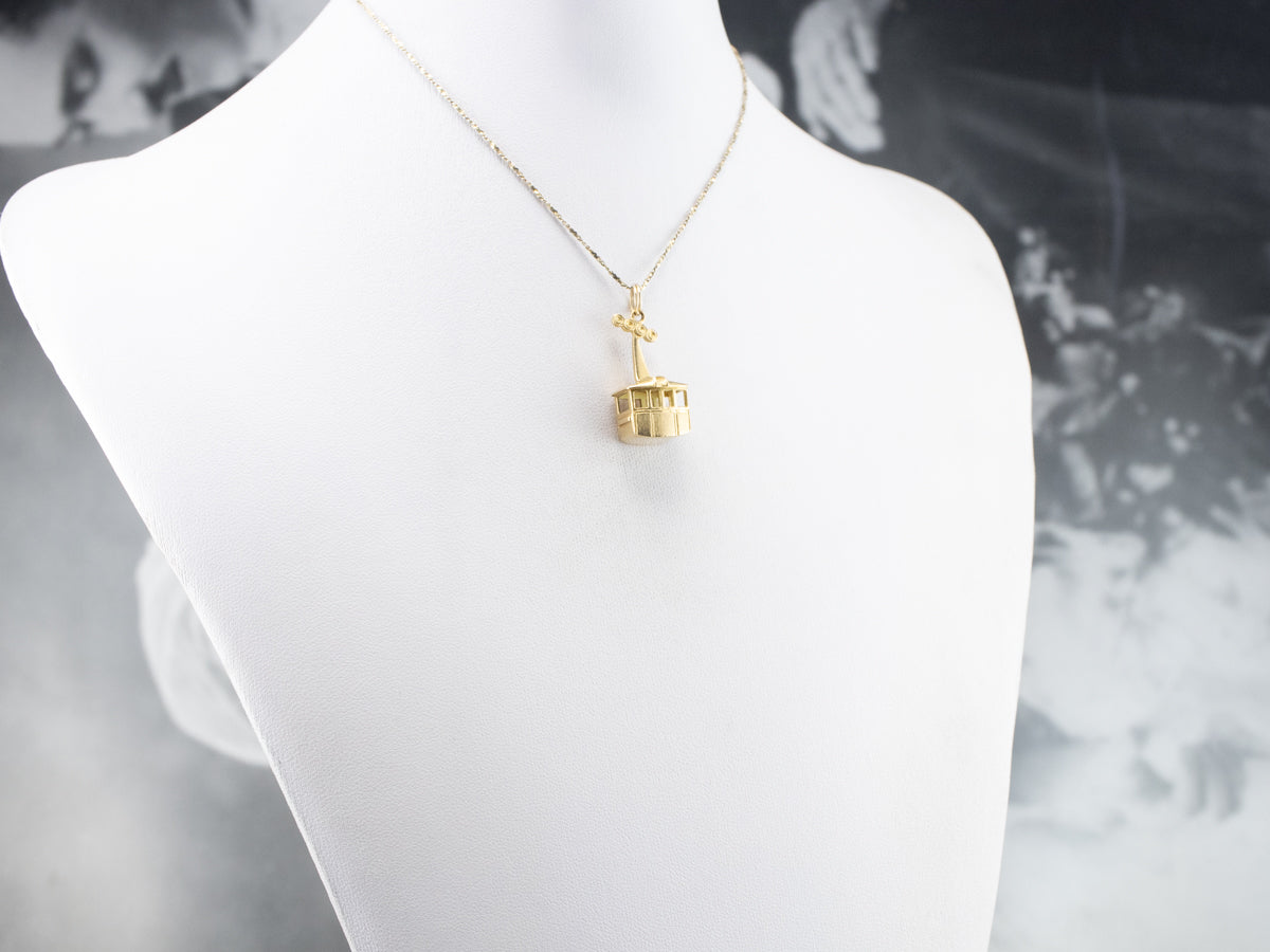 Vintage Gold Gondola Lift Charm