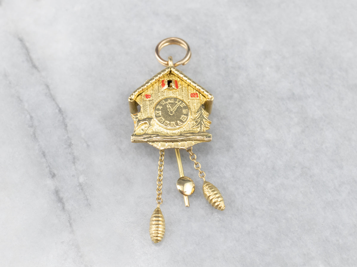 Bavarian Cuckoo Clock Gold Charm